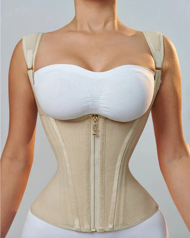 Double-layer steel-boned tight waist shaping top